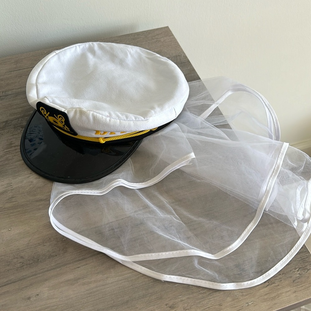Bridal captains hat with veil